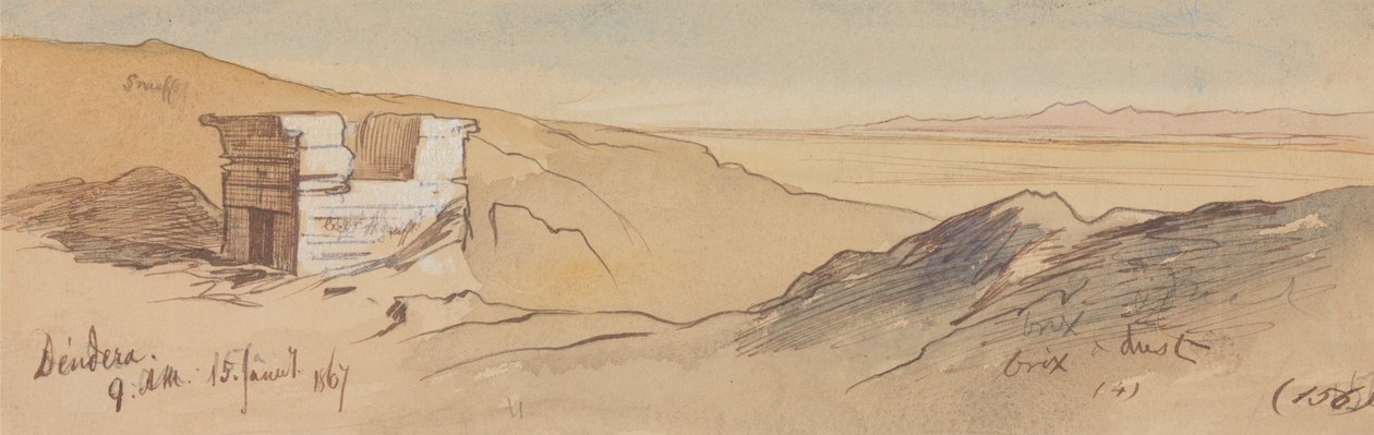 Dendera, kl. 9.00, 15. januar 1867 (156) af Edward Lear