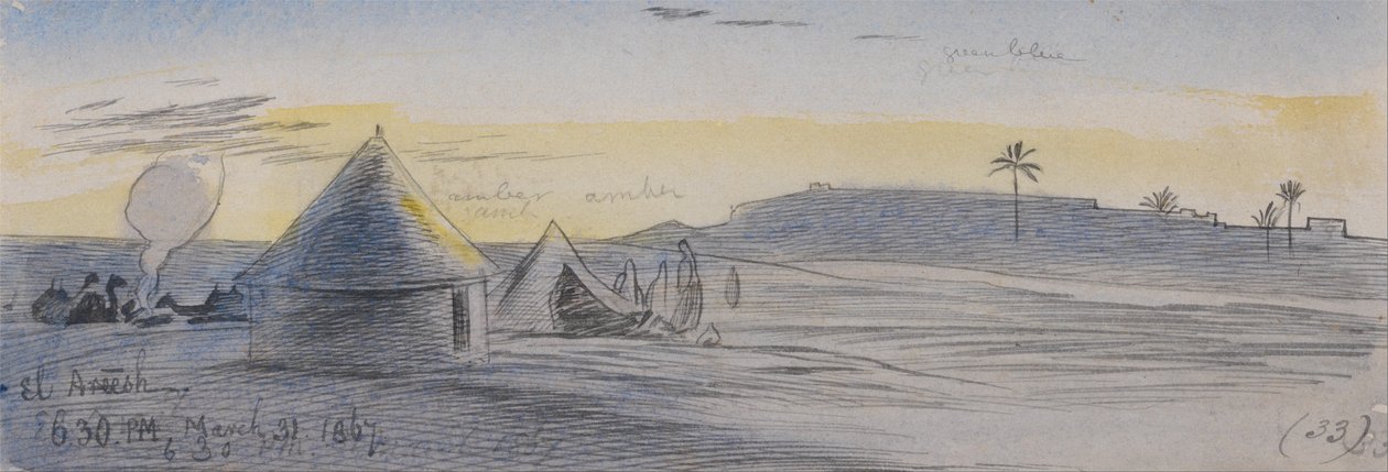 El Areesh, kl. 18.30, 31. marts 1867 (33) af Edward Lear