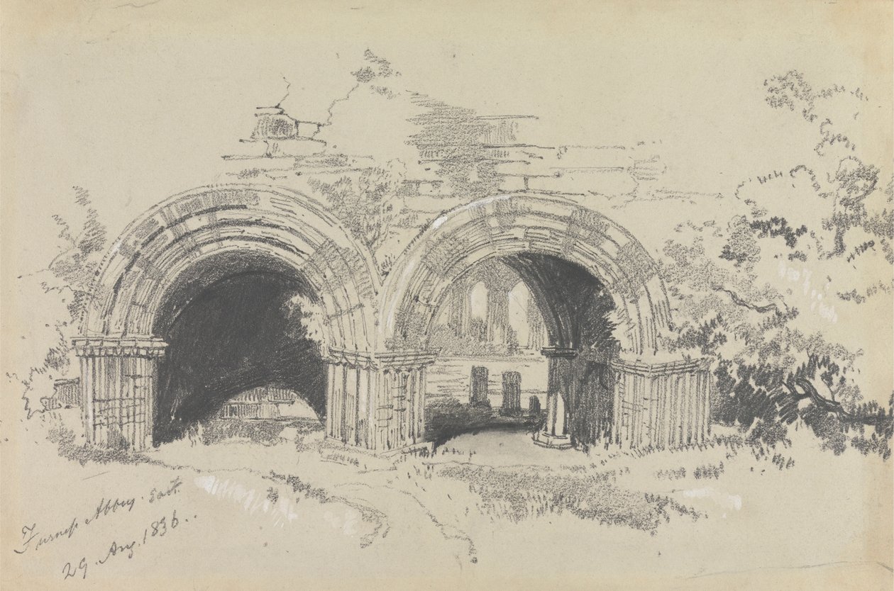 Furness Abbey East, 29. august 1836 af Edward Lear