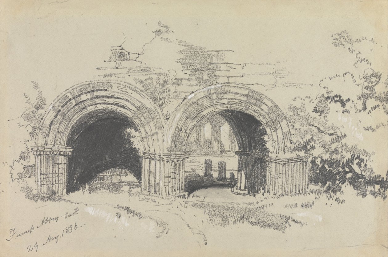 Furness Abbey East, 29. august 1836 af Edward Lear