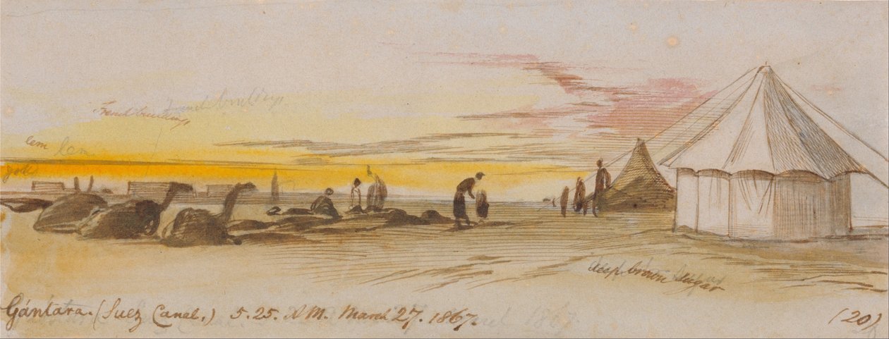 Gantara (Suezkanalen), kl. 5.25, 27. marts 1867 (20) af Edward Lear