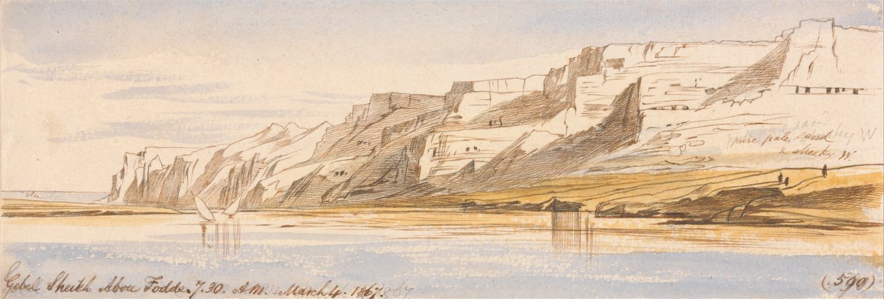 Gebel Sheikh Abu Fodde, kl. 7.30, 4. marts 1867 (590) af Edward Lear
