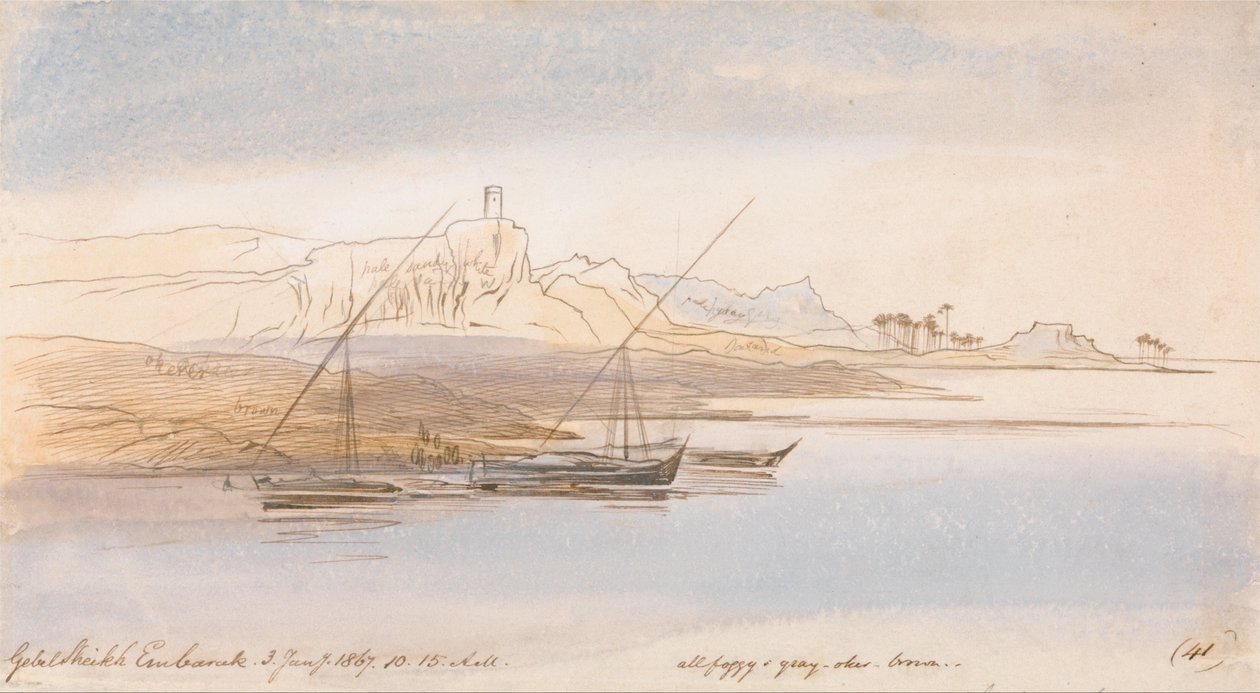 Gebel Sheikh Embarak af Edward Lear