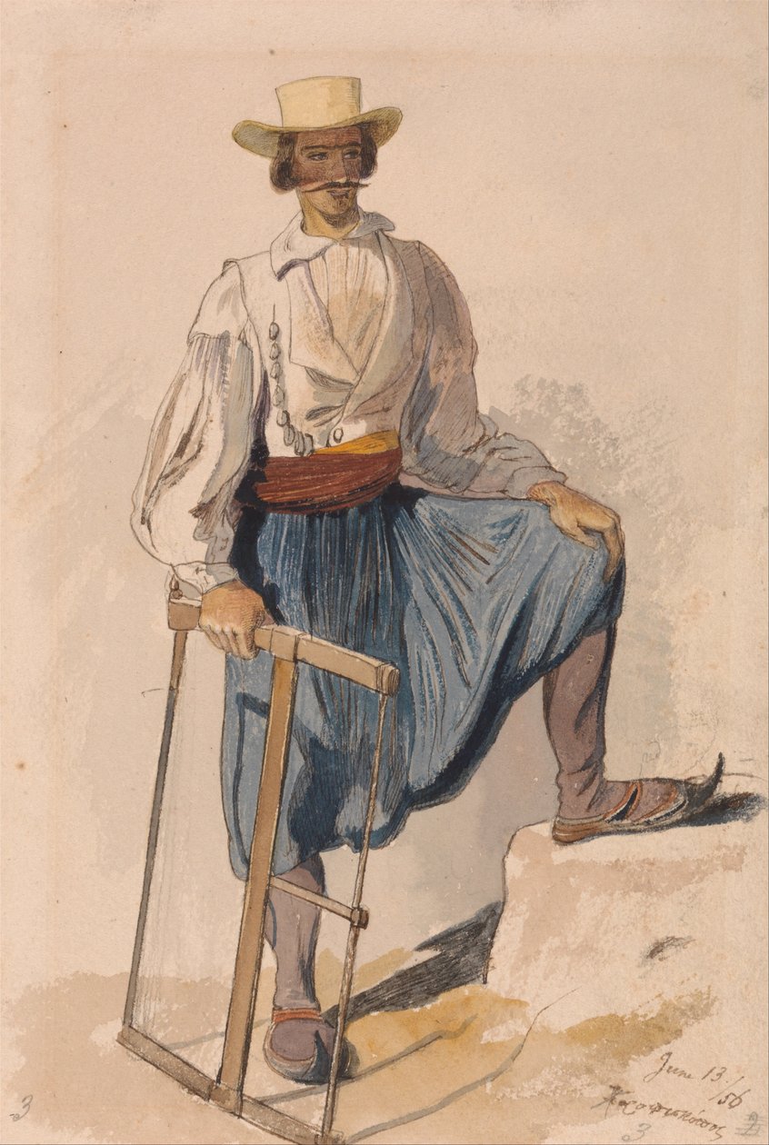 Græsk skovhugger, 13. juni /56 af Edward Lear