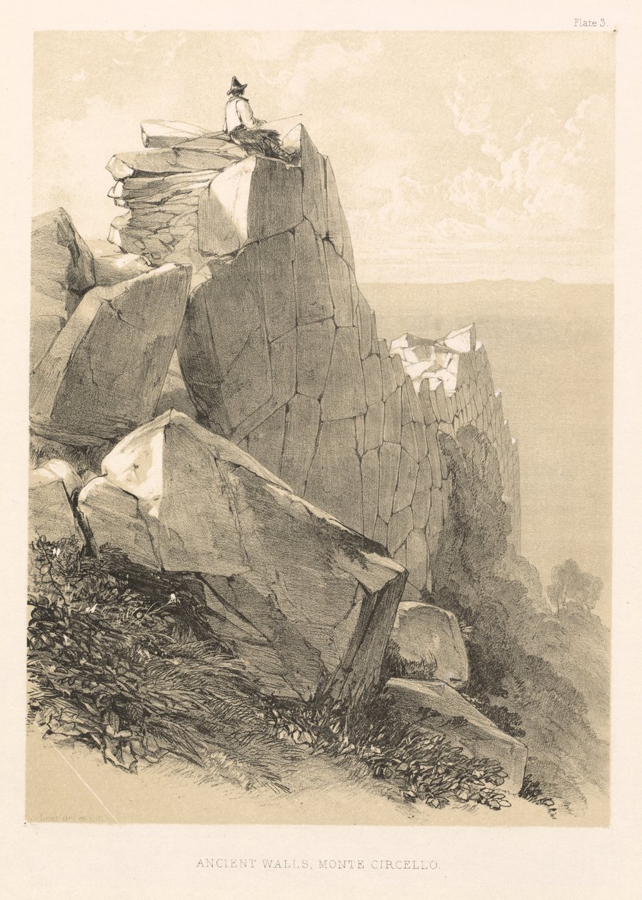 Illustreret udflugt i Italien (bd. II): Gamle mure, Monte Circello af Edward Lear