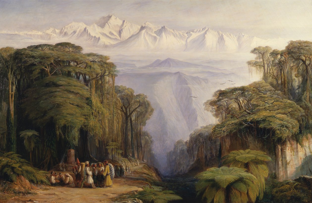 Kanchenjunga fra Darjeeling, Indien, 1879. af Edward Lear