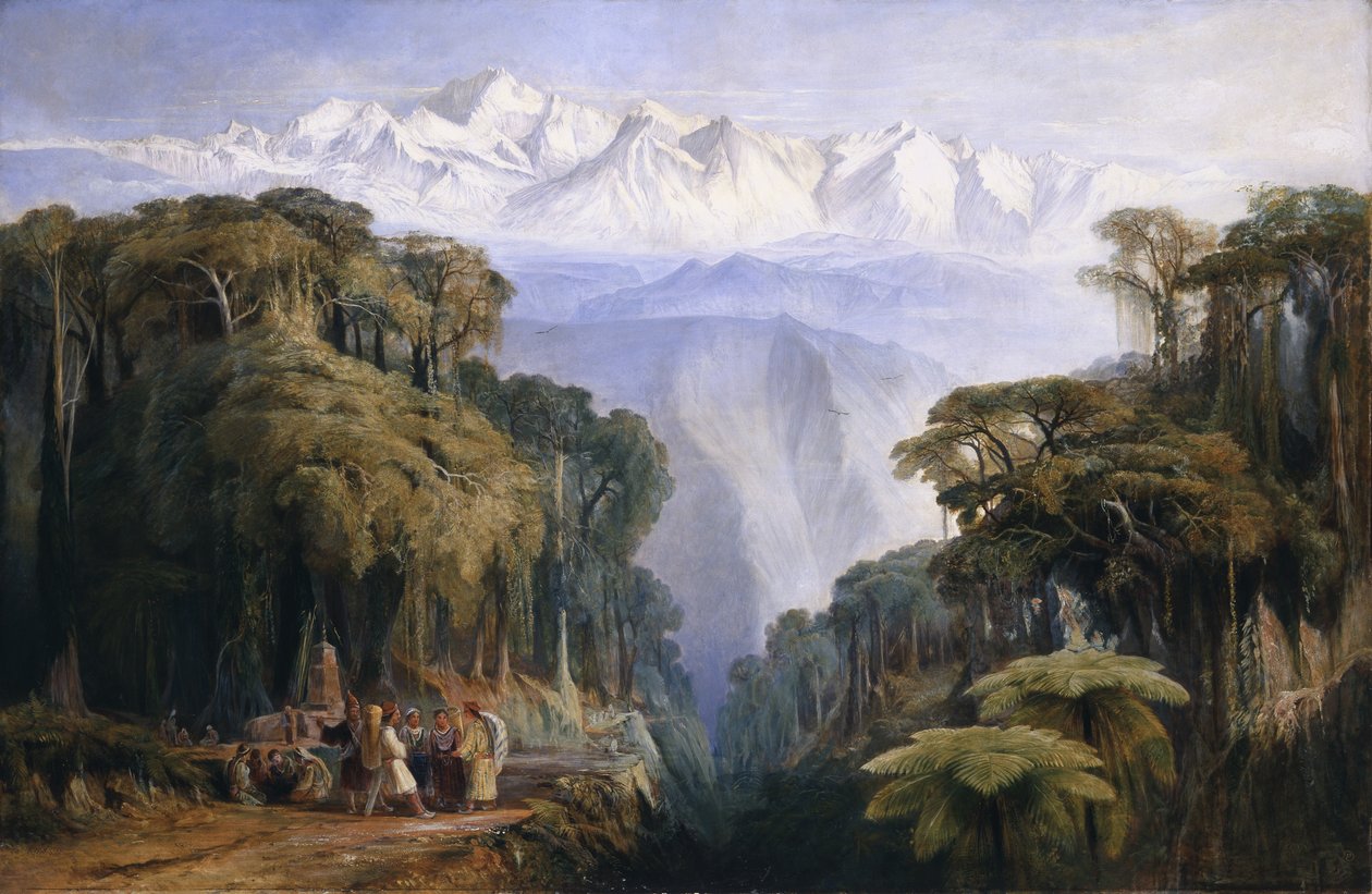Kinchenjunga fra Darjeeling af Edward Lear