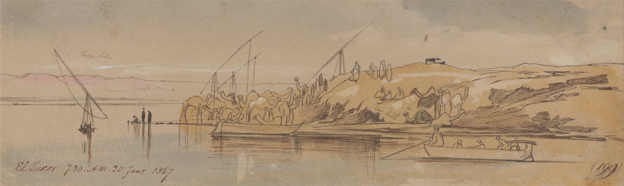 Luxor, kl. 7.30, 20. januar 1867 (199) af Edward Lear
