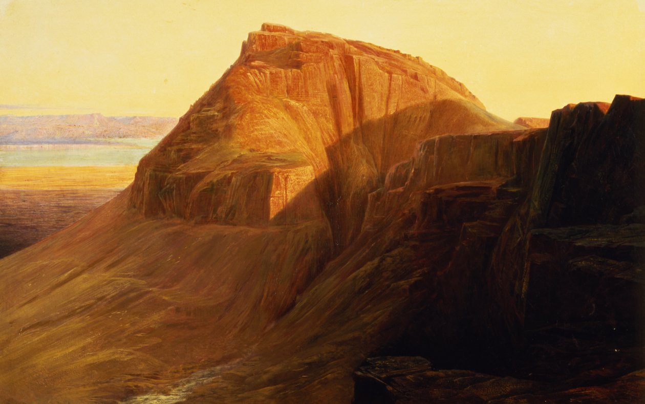 Masada eller Sebbeh ved Det Døde Hav, 1858 af Edward Lear