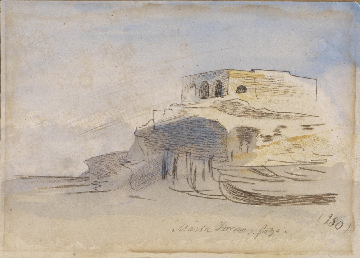 Pastaovn, Gozo, Malta, 1866 af Edward Lear