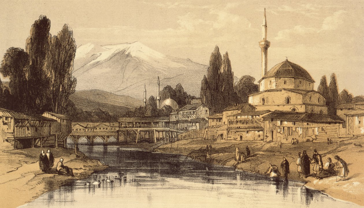 Monastir, fra Journals of a Landscape Painter in Albania and Greece, udgivet 1851 af Edward Lear