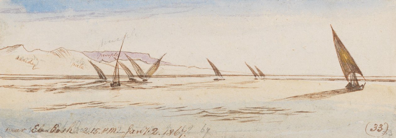 I nærheden af Eb-Bosh; kl. 14.15, den 2. januar 1867 (33) af Edward Lear