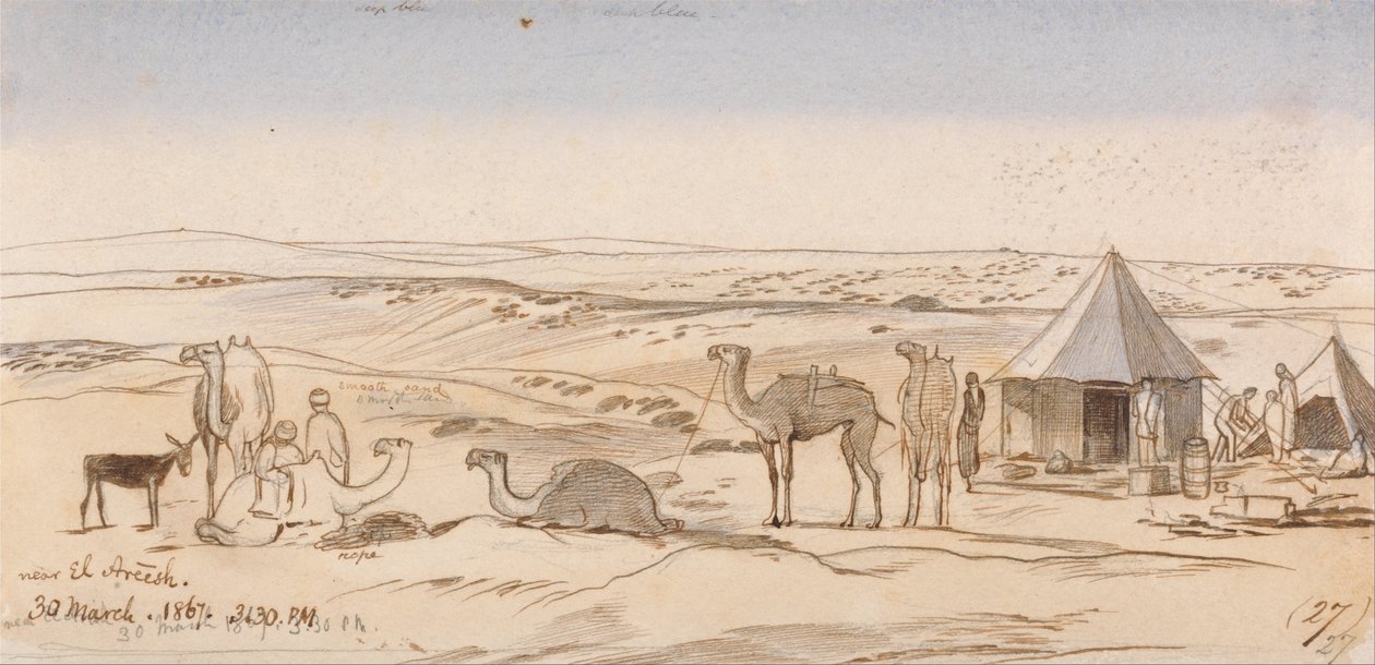 Nær El Areesh, kl. 15.30, 30. marts 1867 (27) af Edward Lear