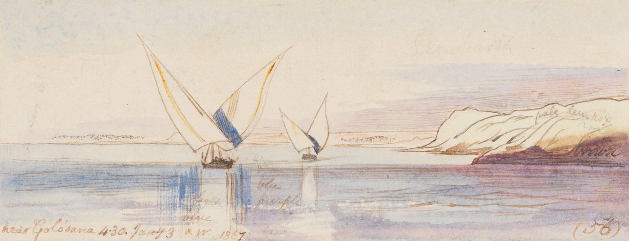 I nærheden af Golosana[sic]; kl. 16.30, den 3. januar 1867 (56) af Edward Lear