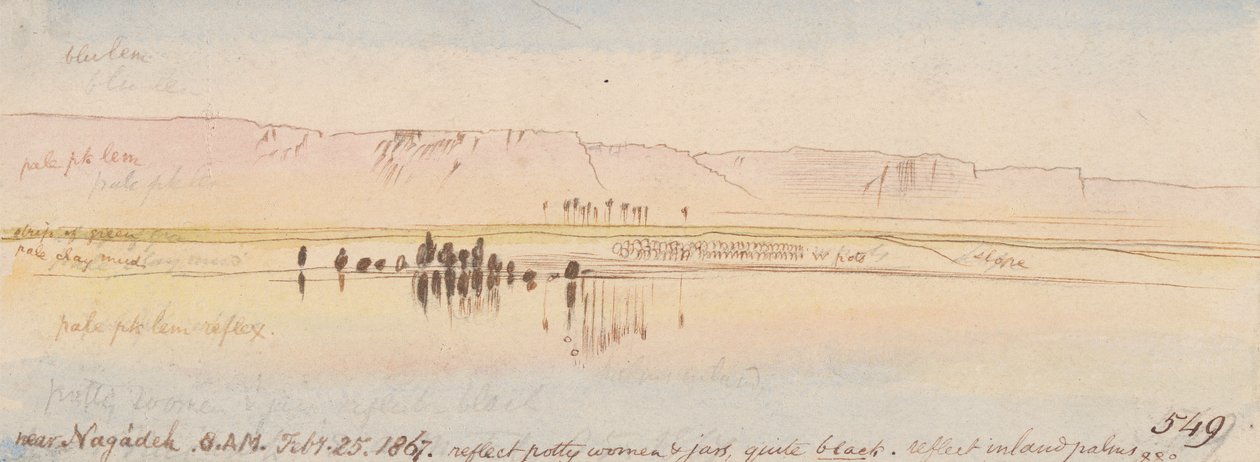 I nærheden af Negadeh; 8:00, 25. februar 1867 (549) af Edward Lear