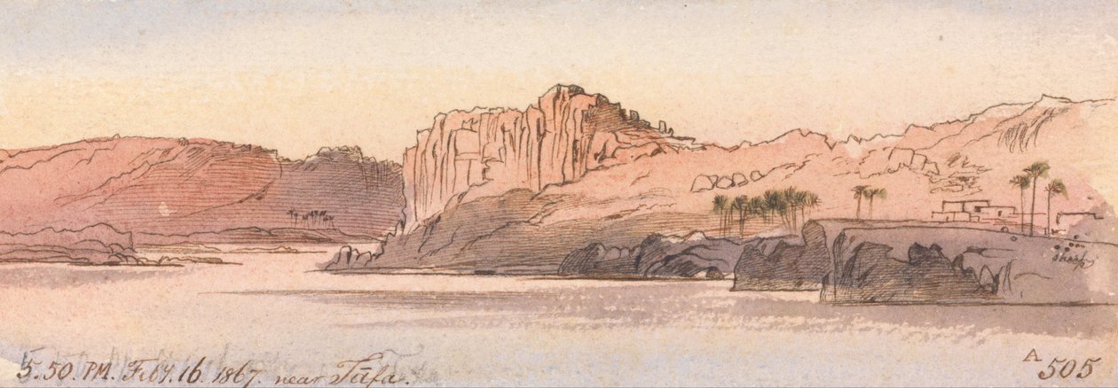 Nær Tafa, kl. 17.50, 16. februar 1867 (505A) af Edward Lear