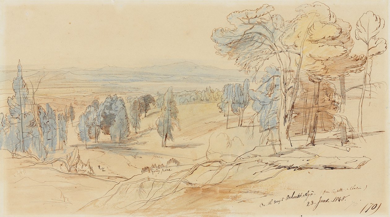 På vej til Achmet Aga fra Castella og Chalcis, Grækenland, 23. juni 1848 af Edward Lear