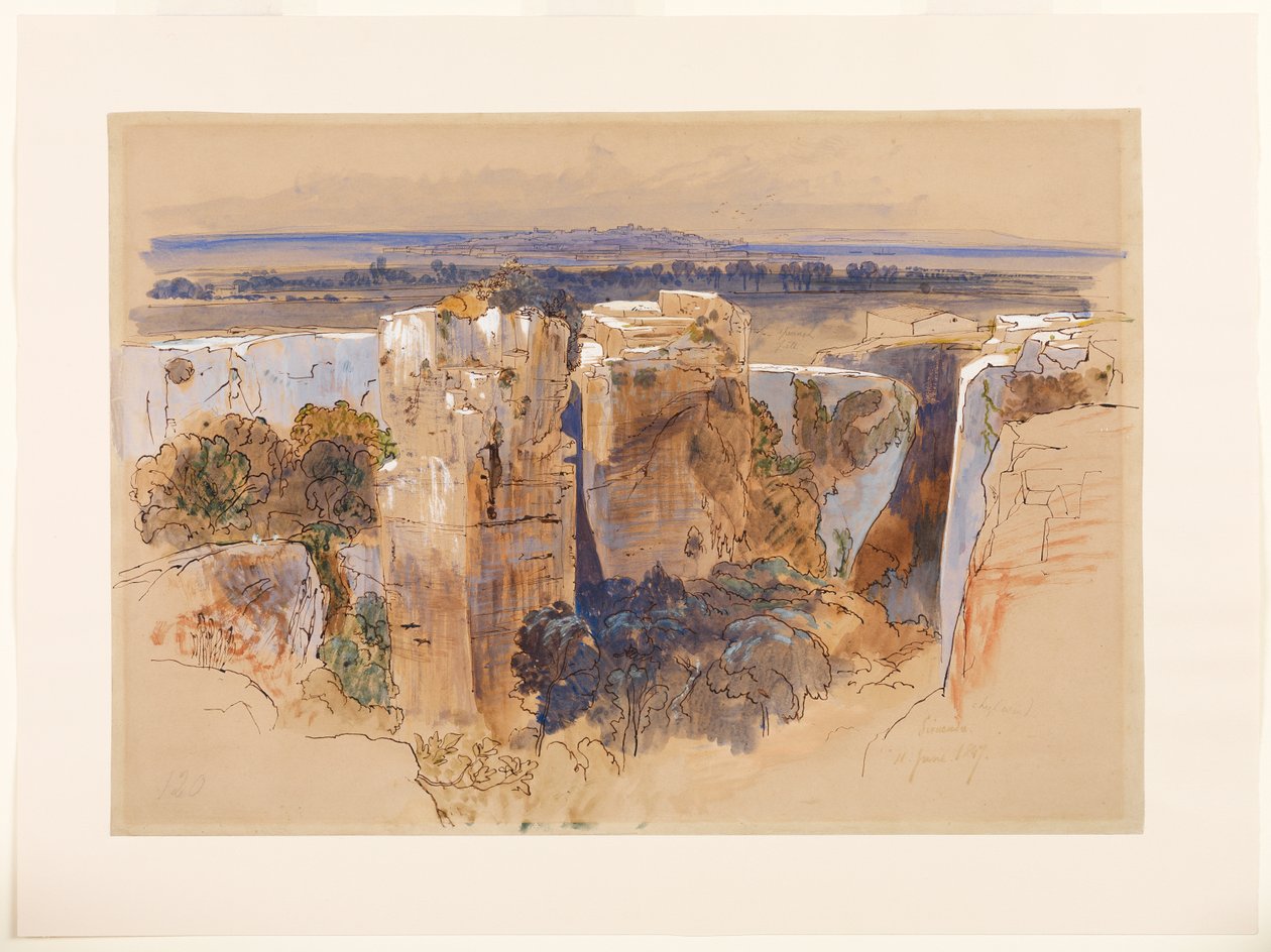 Quarries of Syracuse, 11. juni 1847 af Edward Lear