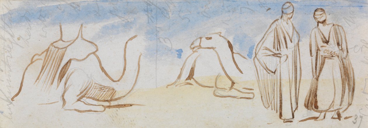 Studier af kameler og egyptiske mænd af Edward Lear