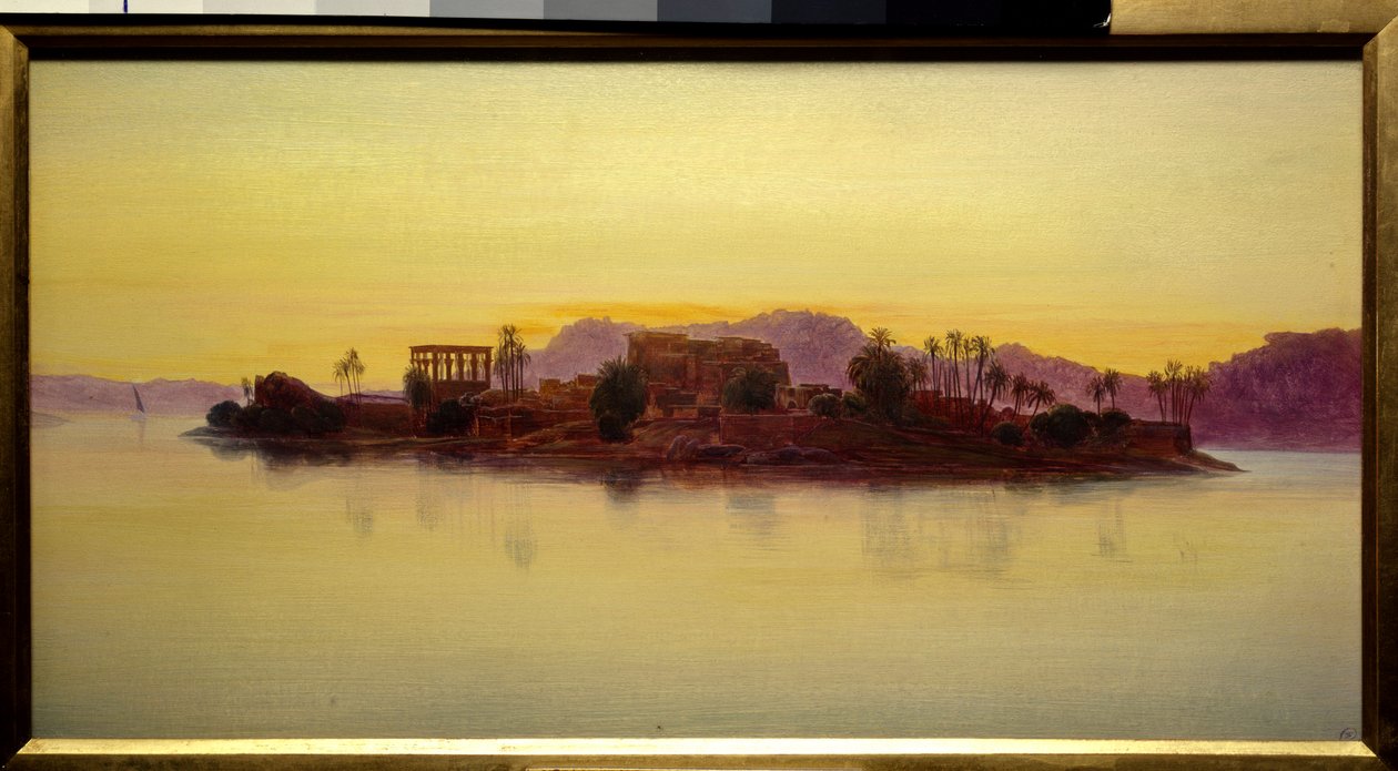 Solnedgang på øen Philae i Egypten Maleri af Edward Lear (1812-1888) (ec.angl.) 1861 Søn. 0,23x0,43 m Chantilly, Musee Conde af Edward Lear