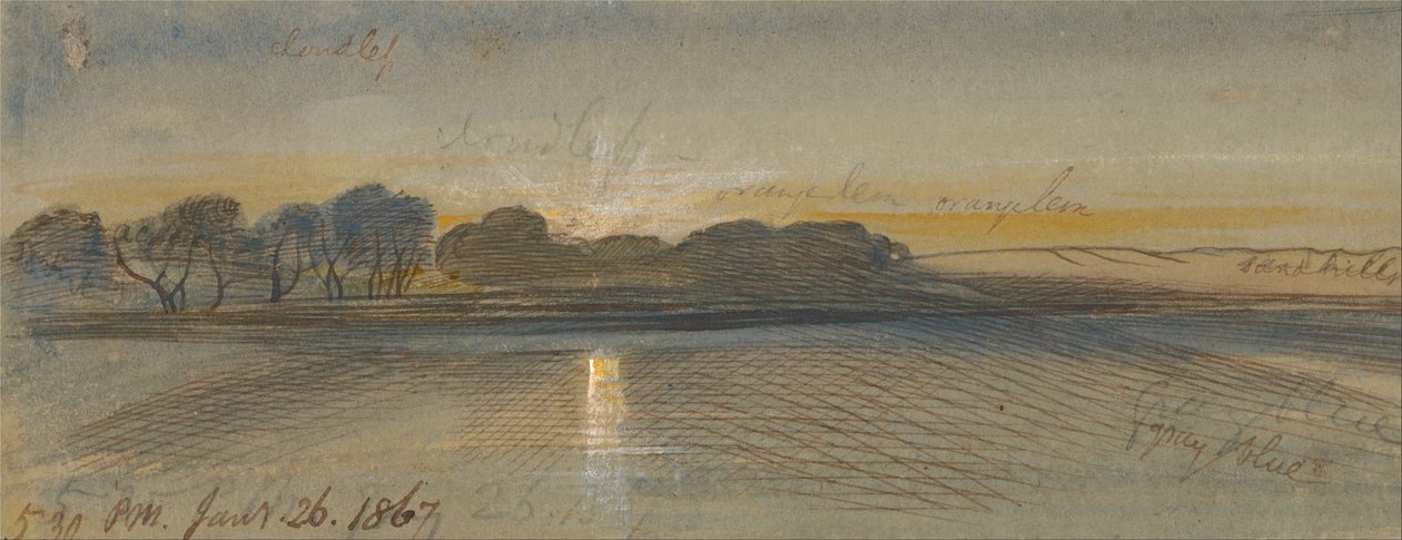 Solnedgang på Nilen af Edward Lear