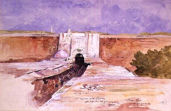 Bazaren Kanea, Kreta af Edward Lear