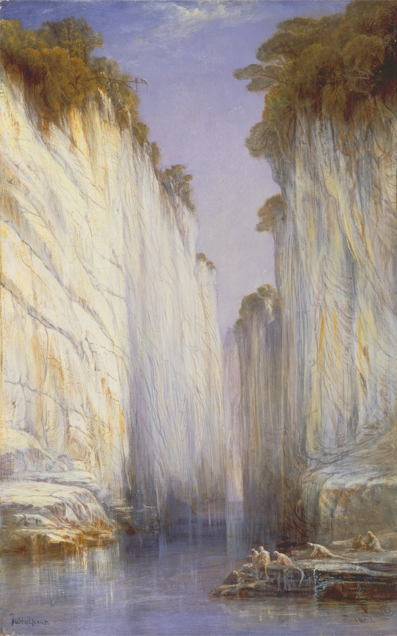 The Marble Rocks - Nerbudda Jubbolpore, 1882. af Edward Lear