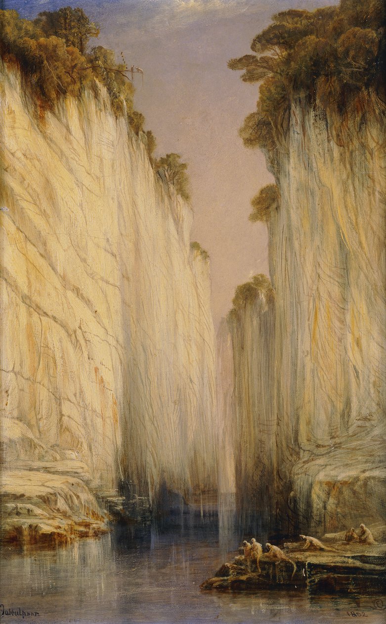 The Marble Rocks - Nerbudda Jubbulpore, 1882 af Edward Lear