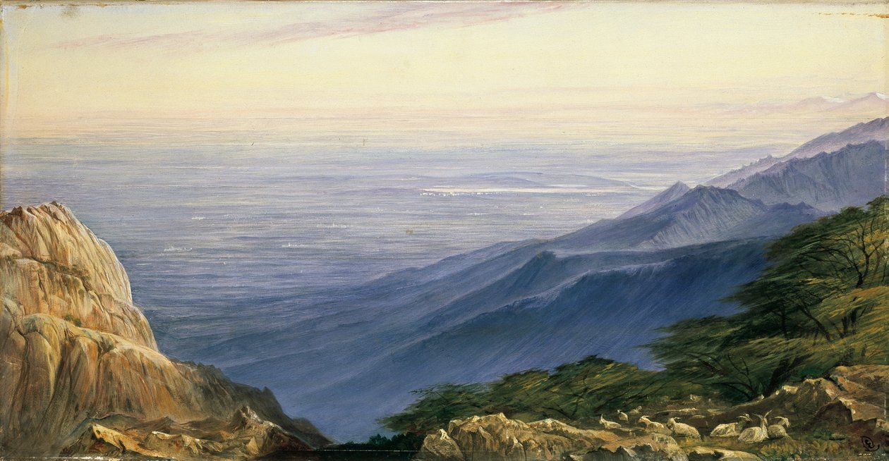 Lombardiets sletter fra Monte Generoso, 1880 af Edward Lear
