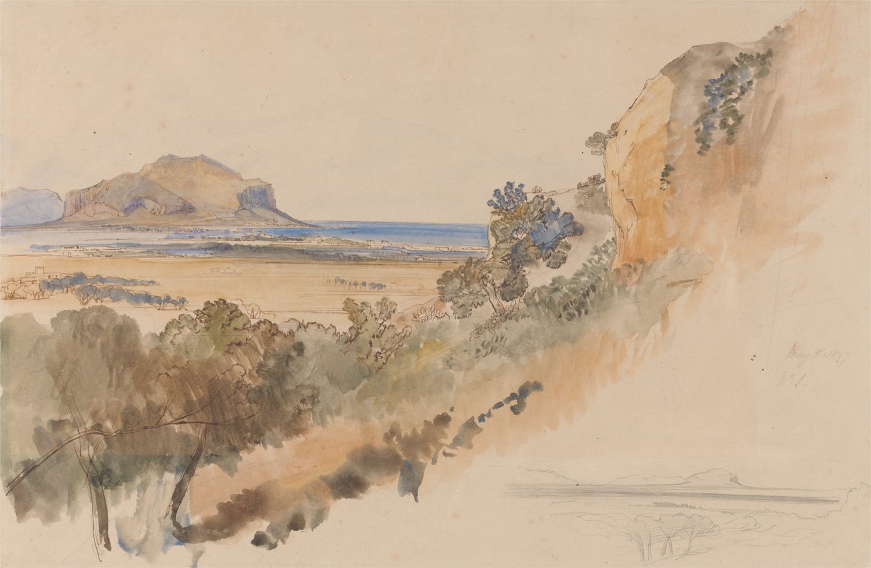 Udsigt i nærheden af Palermo af Edward Lear