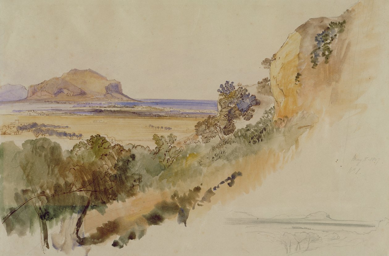 Udsigt nær Palermo af Edward Lear