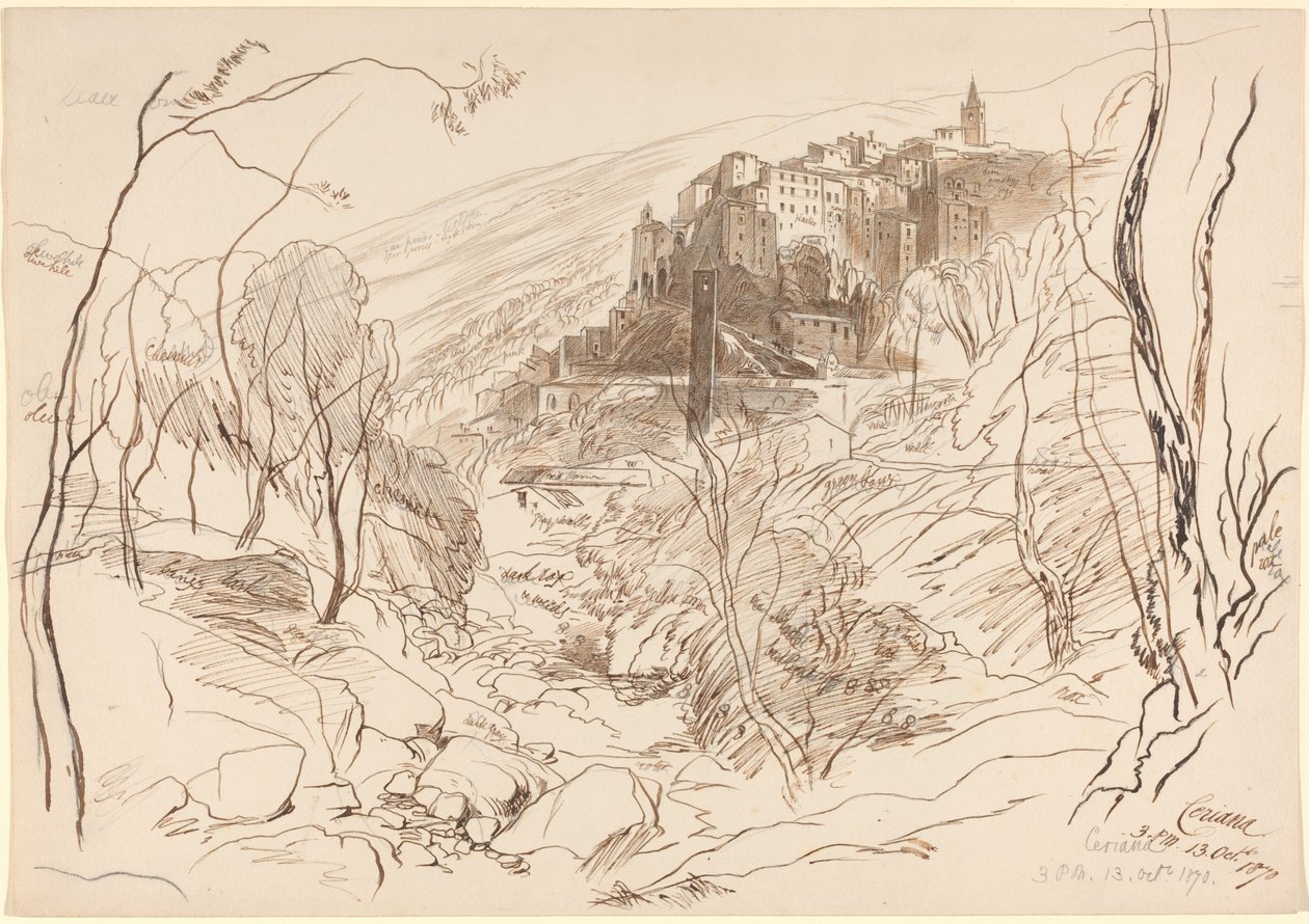 Udsigt over Ceriana af Edward Lear