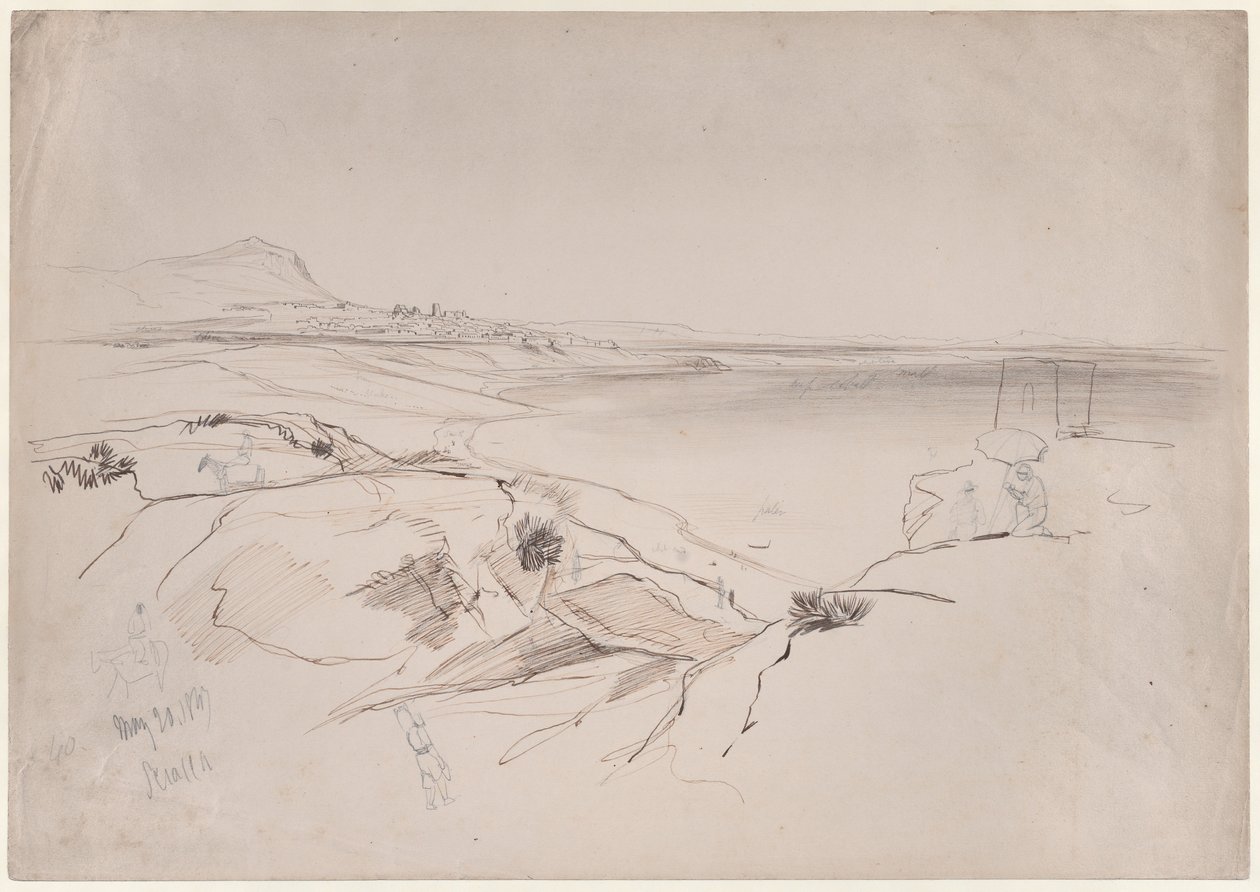 Udsigt over Sciacca, Sicilien af Edward Lear