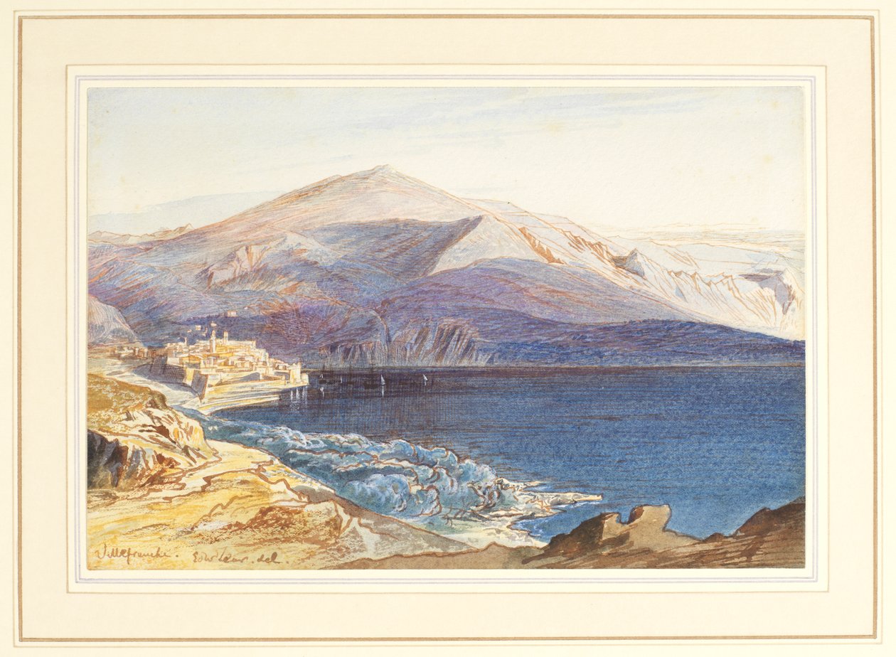 Villefranche-sur-Mer, 1800-tallet af Edward Lear