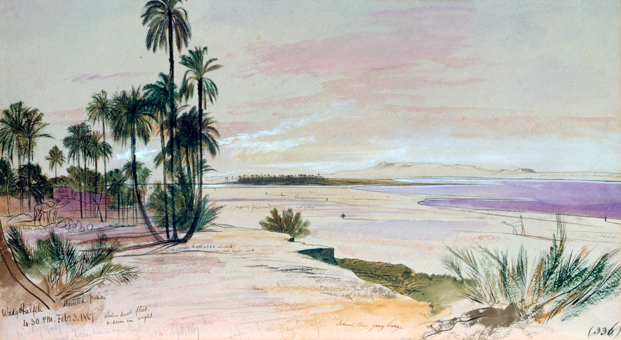 Wadi Halfa, udstilling februar 1867 af Edward Lear