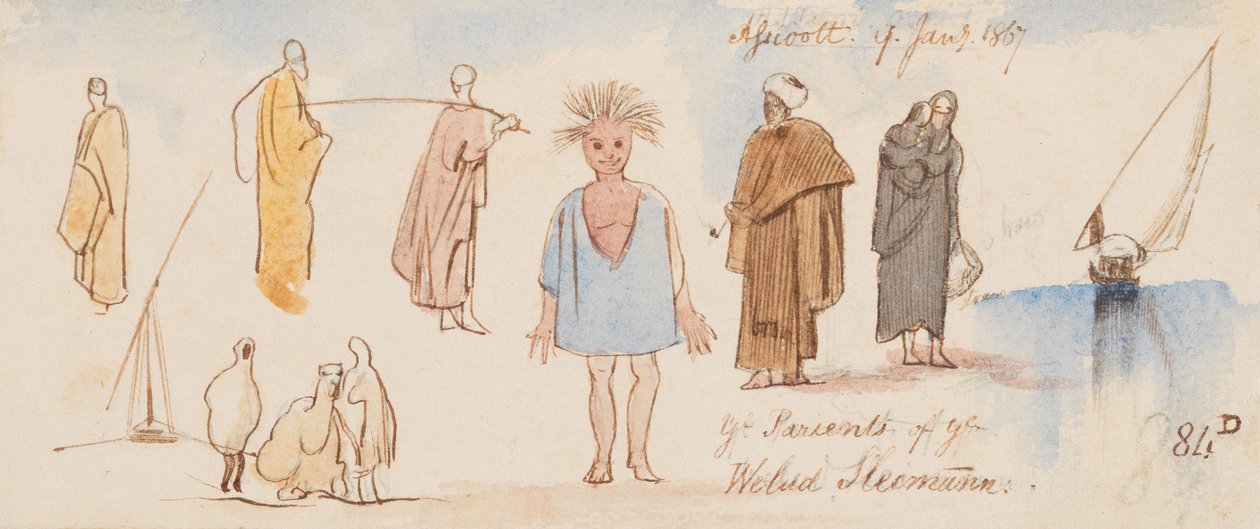 Forældrene til Welud Sleimann; Assioott [Asyut]; 9. januar 1867 (84D) af Edward Lear