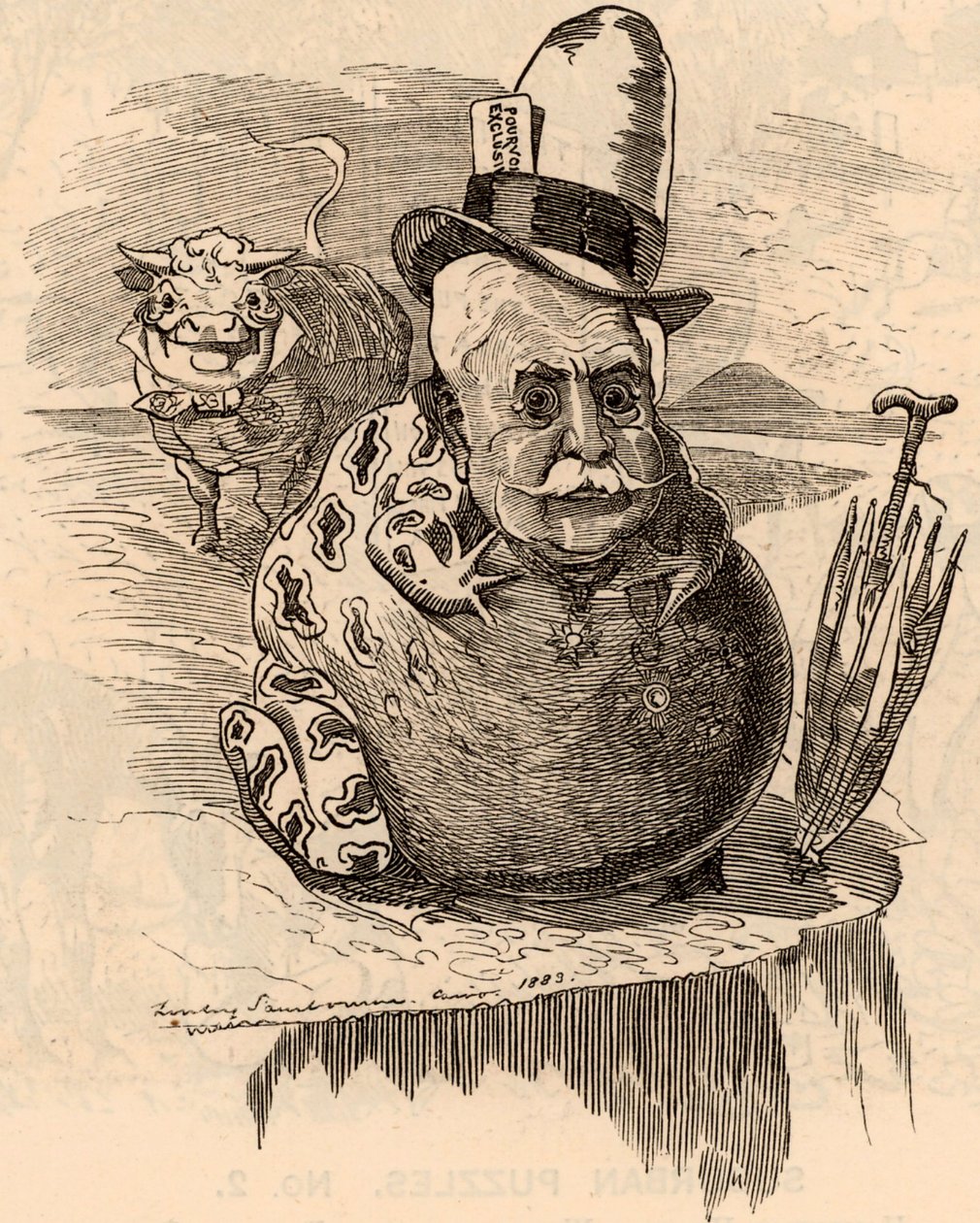 Tegnefilm af Ferdinand de Lesseps af Edward Linley Sambourne