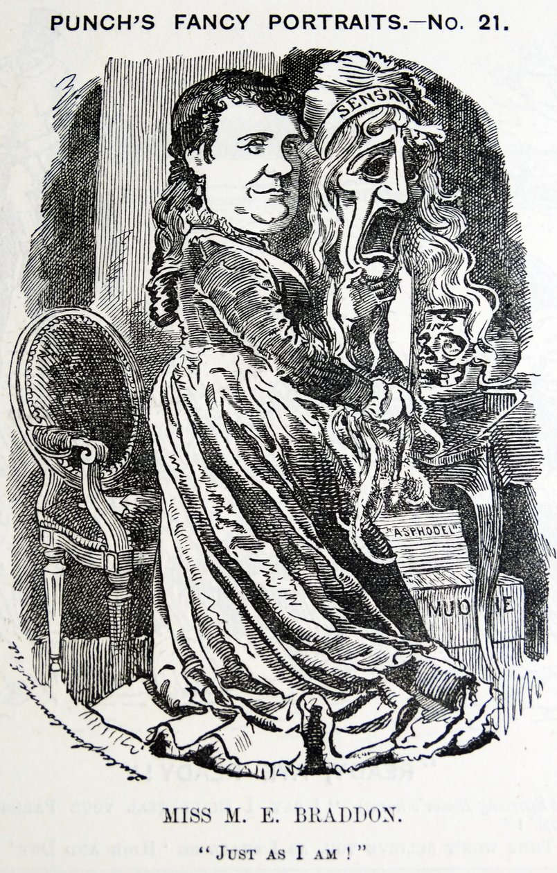 Illustreret portræt af Mary Elizabeth Braddon (Maxwell) af Edward Linley Sambourne