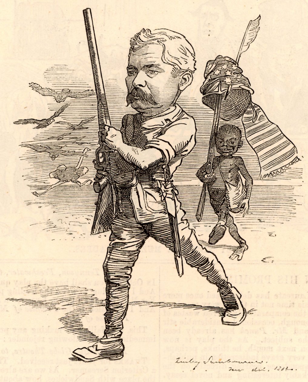 Illustration med Henry Morton Stanley af Edward Linley Sambourne