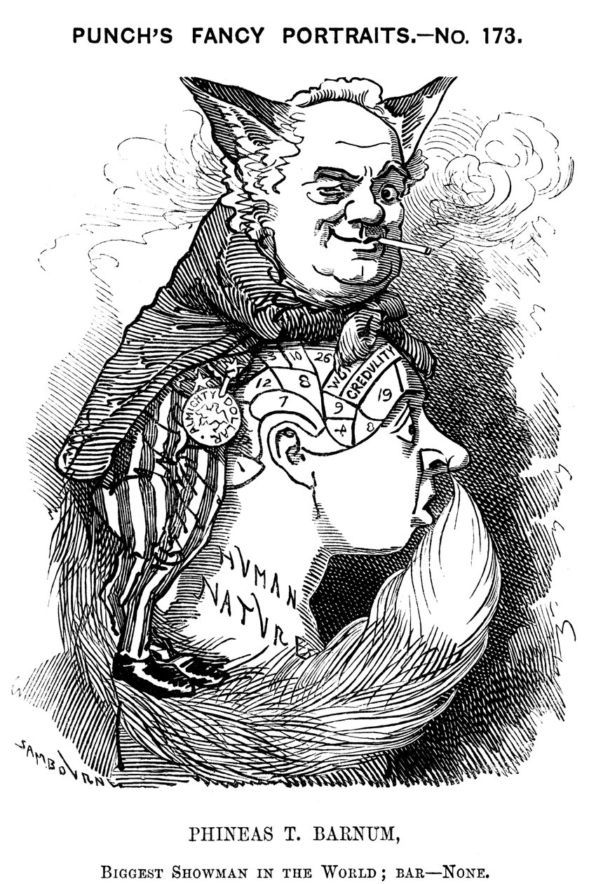 Phineas Taylor Barnum 1810-1891, amerikansk showman, 1884 af Edward Linley Sambourne