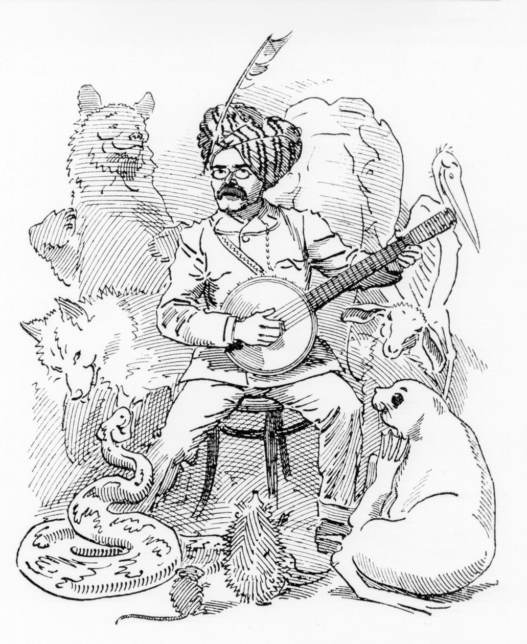 illustration til Sambourne tegnefilm fra Punch, Rudyard Kipling (tegning) af Edward Linley Sambourne