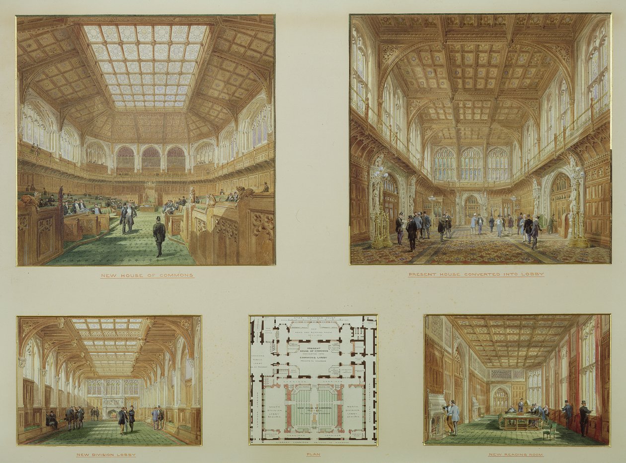 New House of Commons, Palace of Westminster, 1868 af Edward M. Barry