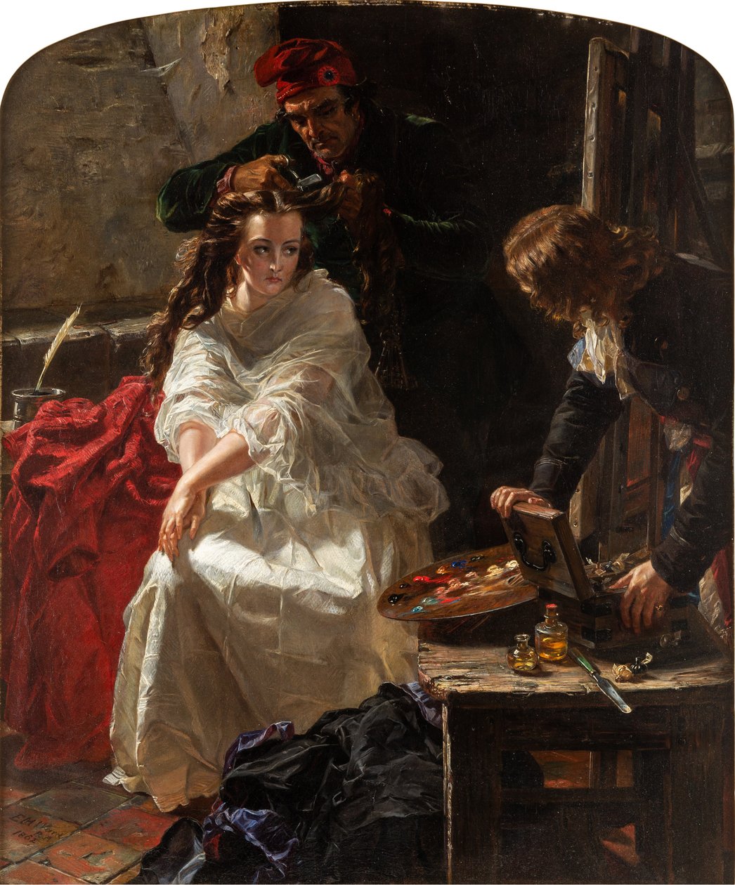 Charlotte Corday i Conciergeriets fængsel, 1862. af Edward Matthew Ward