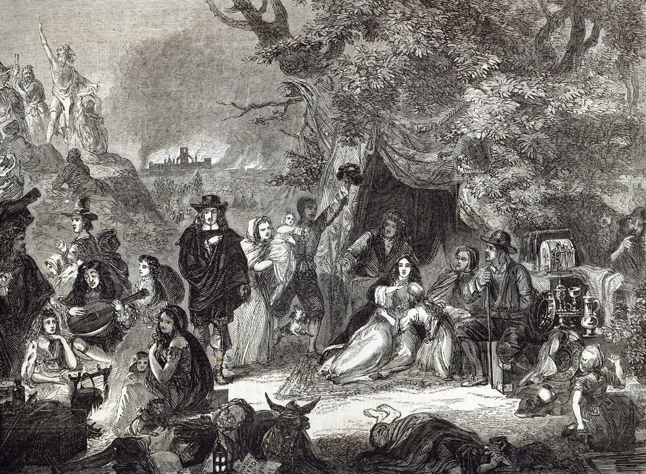 Highgate Fields under den store brand i London i 1666 af Edward Matthew Ward