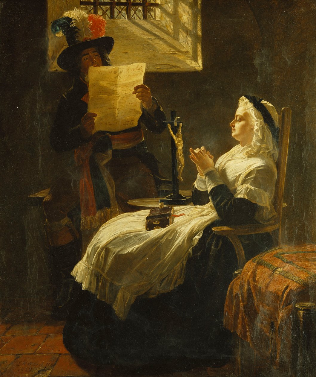 Marie Antoinette lytter til anklageloven dagen før hendes retssag, 1859 af Edward Matthew Ward
