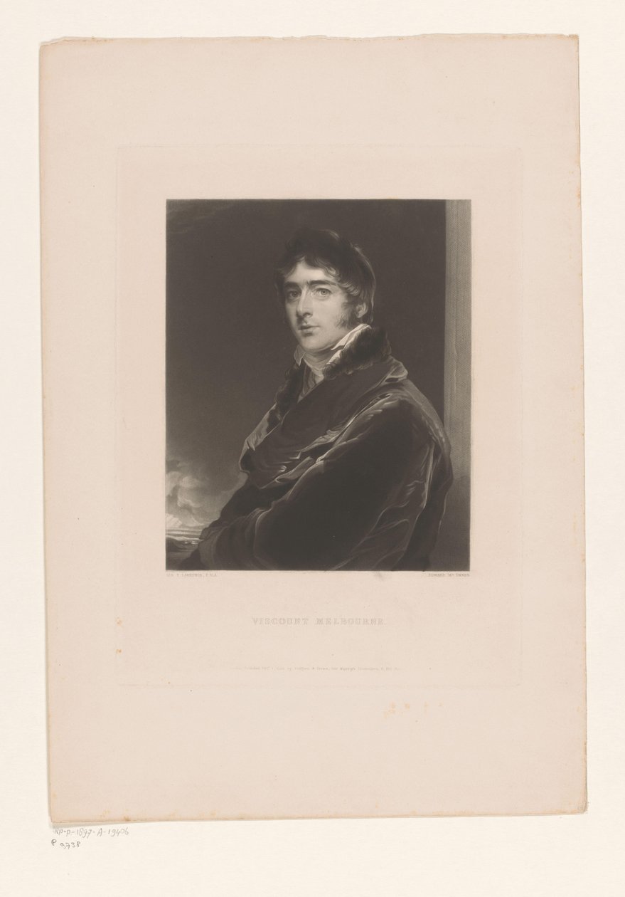 Portret af William Lamb Viscount Melbourne af Edward McInnes