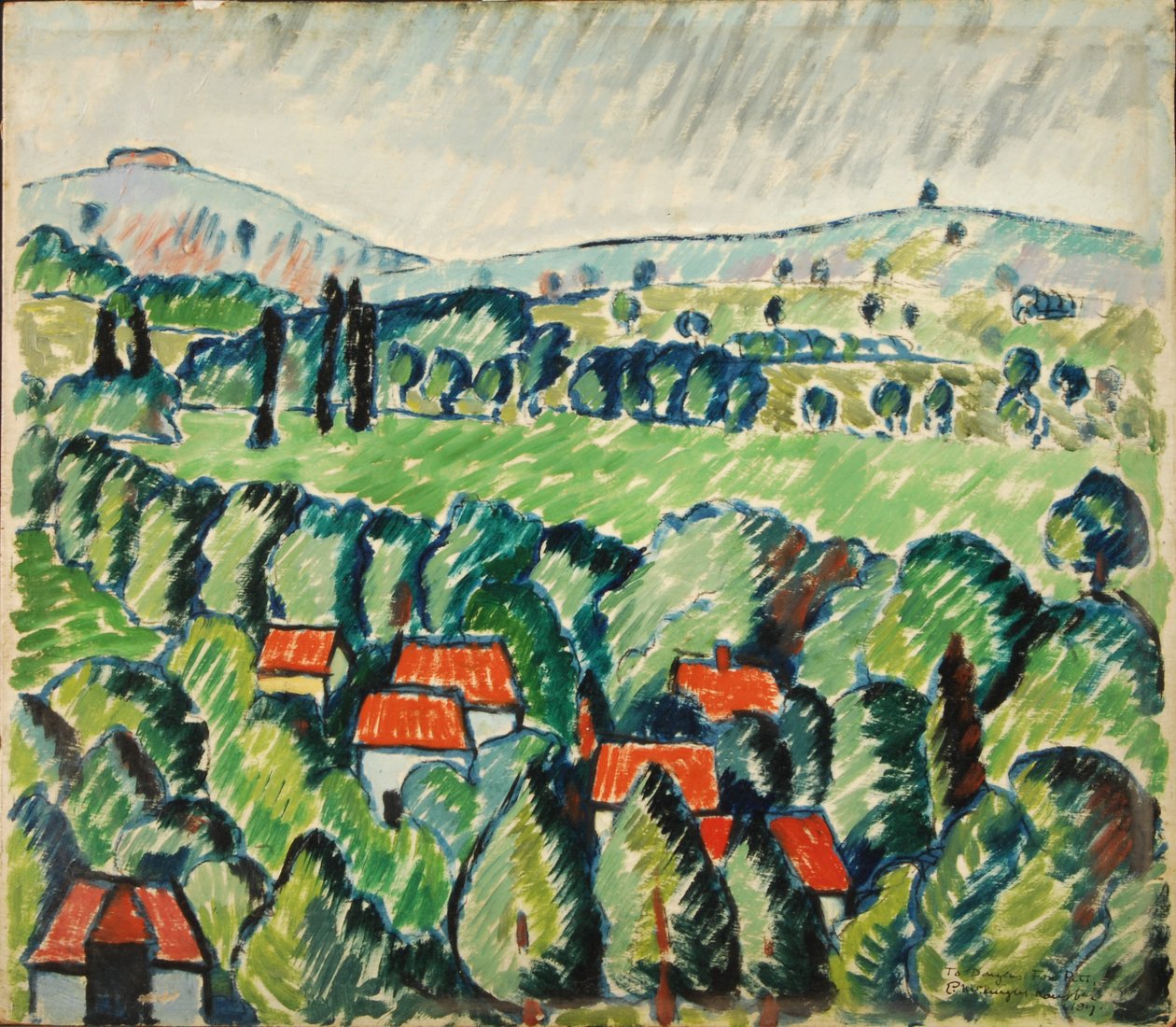 Berkshire Landskab af Edward McKnight Kauffer