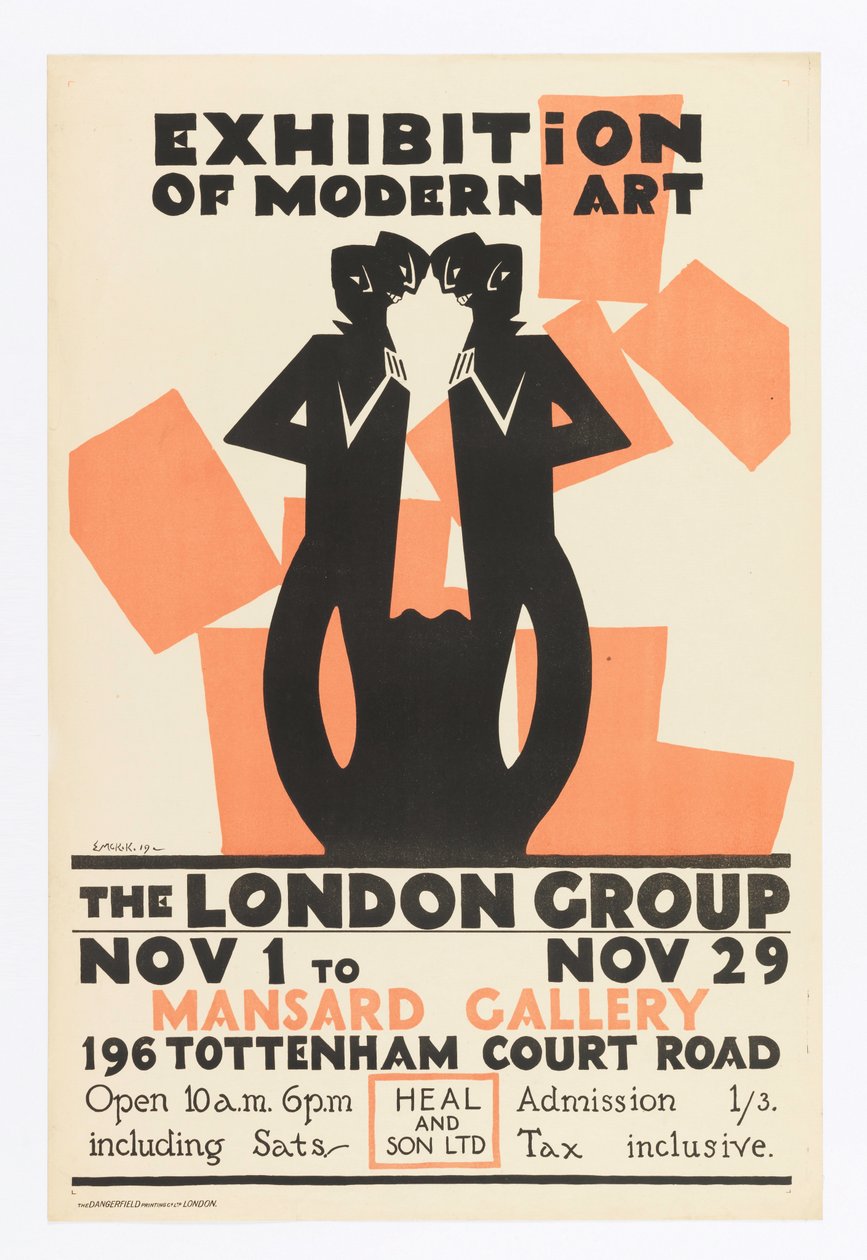 Plakat, udstilling af moderne kunst-The London Group af Edward McKnight Kauffer
