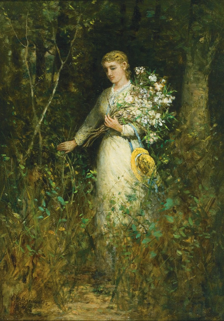 Dame med buket af Edward Mitchell Bannister