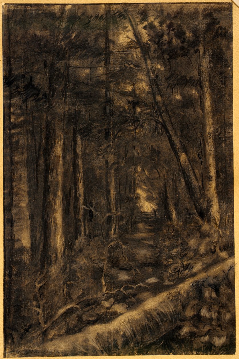 Landskab med sti gennem skov af Edward Mitchell Bannister